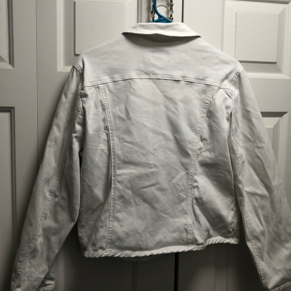 Women’s White Stretch Denim Jean Jacket by Live A Little Size XL - Picture 4 of 12
